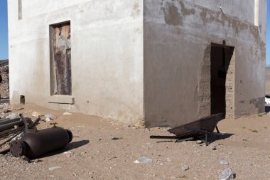 Pomona, Namibya - 16 Ağustos 2018: Pomona hayalet elmas madencilik kasabası