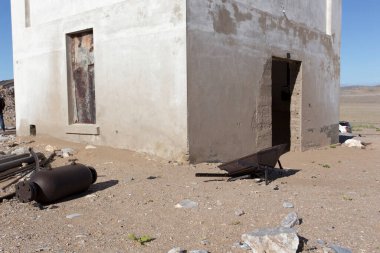 Pomona, Namibya - 16 Ağustos 2018: Pomona hayalet elmas madencilik kasabası