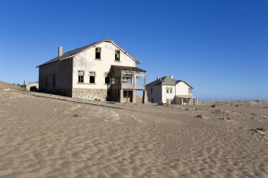 Pomona, Namibya - 16 Ağustos 2018: Pomona hayalet elmas madencilik kasabası