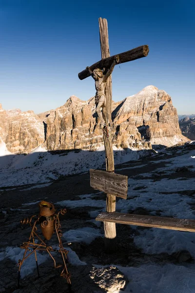 Monumento Primera Guerra Mundial Paso Falzarego Los Dolomitas Noreste Italia — Foto de Stock