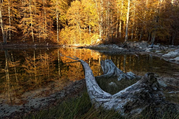 Blick Auf Arrenes Oder Moutsalia Alpine See Auf Grammos Griechenland — Stockfoto