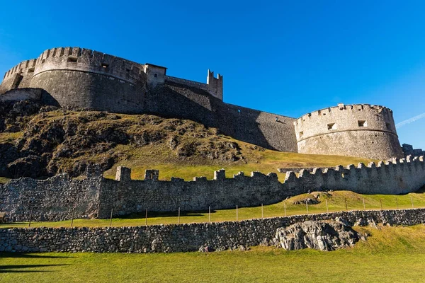 Część Ścian Zamek Beseno Trentino Italy — Zdjęcie stockowe