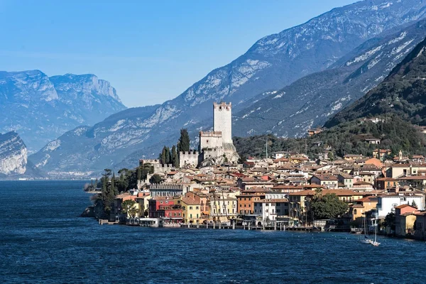 Parte Cidade Malcesine Costa Oriental Lago Garda Norte Itália — Fotografia de Stock