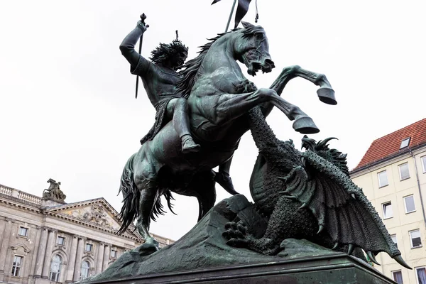 Vedere Statuii Gheorghe Dragonul Aprilie 2017 Berlin Germania Fascinantă Pentru — Fotografie, imagine de stoc
