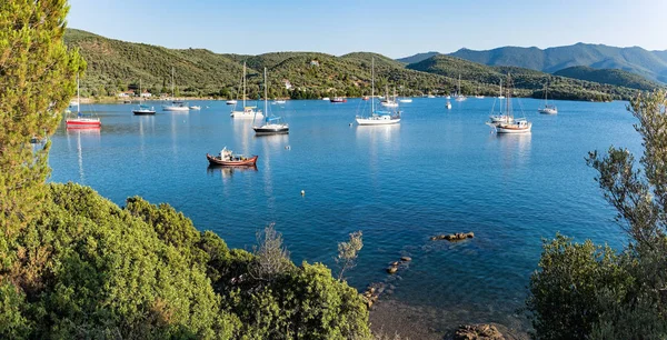 Various Boats Sea Shore Pelion Thessaly Greece — Stock Photo, Image