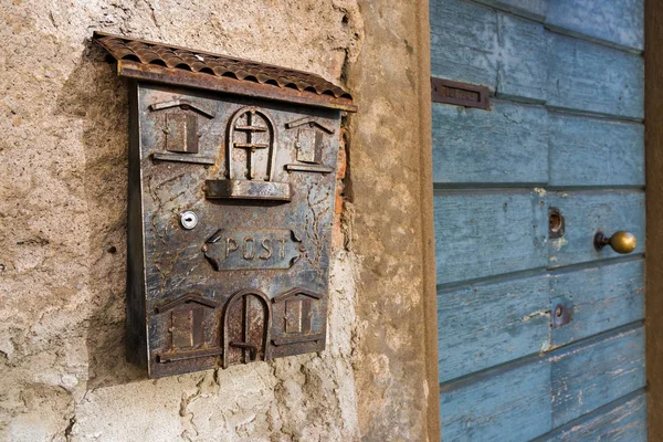 Staré Poštovní Schránce Dveře Horní Části Města Bergamo — Stock fotografie