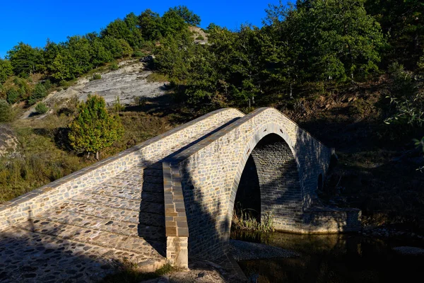 View Traditional Stone Bridge Palimagerou Grevena Northwestern Greece — 스톡 사진