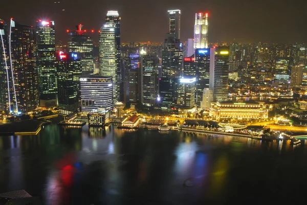 Singapore April 2016 Aerial View Sunset Scene Marina Bay Marina — Stock Photo, Image