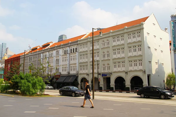Edificios antiguos, Singapur - 10 de abril de 2016. Edificios antiguos ubicados — Foto de Stock