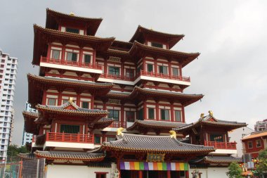 Singapore City, Singapur - 11 Nisan 2016: Buddha diş Relic Tapınağı Singapur.