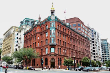 Washington Dc, ABD-14 Haziran 2018: Abd'nin Washington Dc kentinde Beyaz Saray yakınlarındaki yoldan bina görünümü