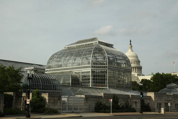 Washington Junho 2018 Edifício Moderno Frente Prédio Congresso Dos Estados — Fotografia de Stock