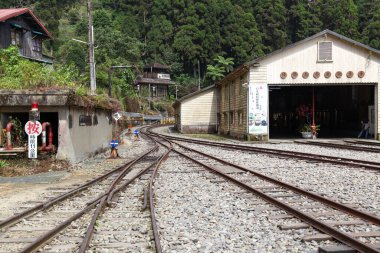 Fenchihu, Tayvan-15 Ekim 2018: Fenchihu Eski tren istasyonu alishan Dağı, Tayvan