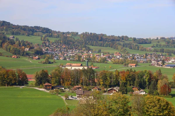 Vue Sur Paysage Urbain Parc Naturel Automne Suisse — Photo