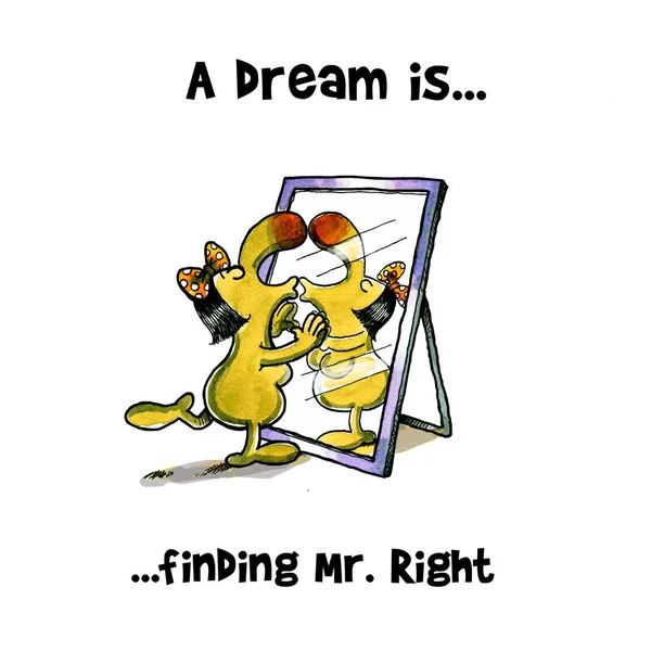 Kadın ayna yansıması öpüyor