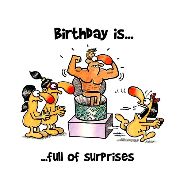 Sürpriz bir Doğum günü pastası adam çıkar