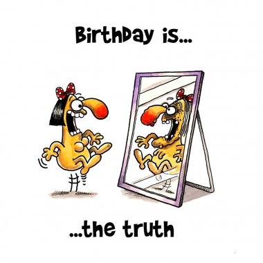 Aynada yansıması olarak onun büyük halini görmek için kadın şoklar