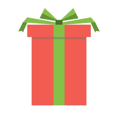 Kırmızı hediye kutusu simge vektör