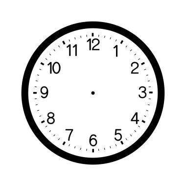 Saat yüzü boş beyaz arka plan üzerinde izole