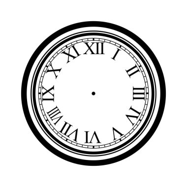 Saat yüzü boş beyaz arka plan üzerinde izole