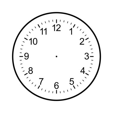 Saat yüzü boş beyaz arka plan üzerinde izole
