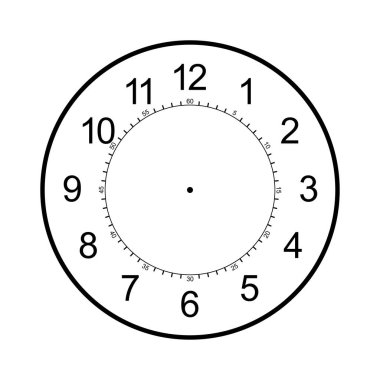 Saat yüzü boş beyaz arka plan üzerinde izole