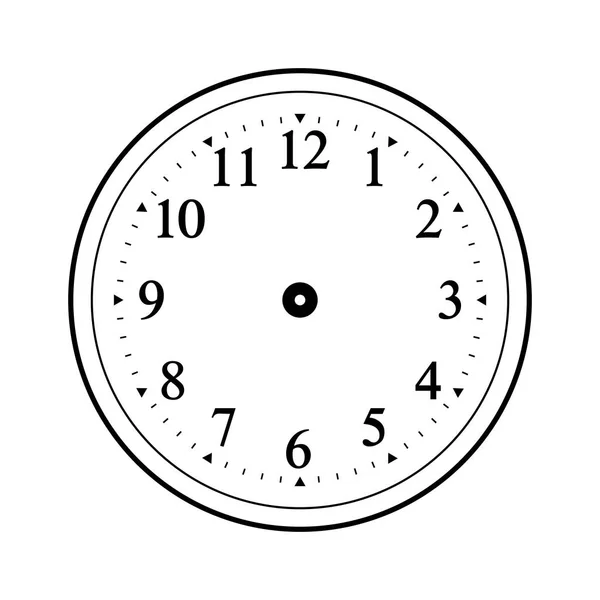 Clock face blank isolated on white background — Stock Vector