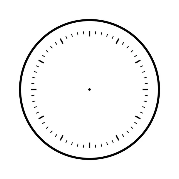 Orologio volto vuoto isolato su sfondo bianco — Vettoriale Stock