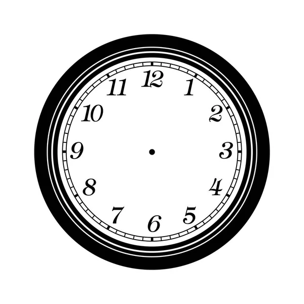 Horloge visage vide isolé sur fond blanc — Image vectorielle