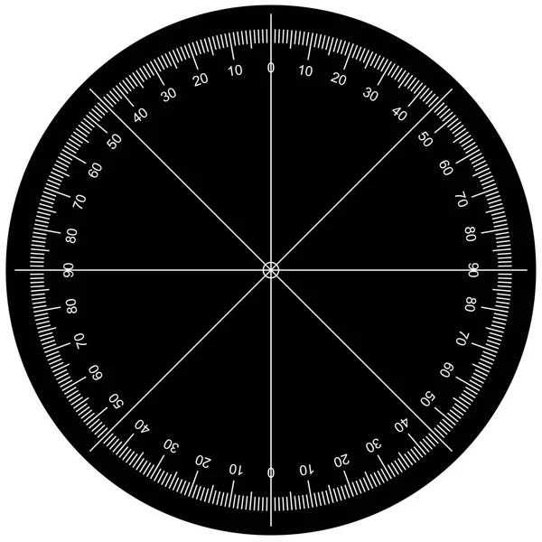 Winkelmesser - Graduierungsvektor der tatsächlichen Größe — Stockvektor