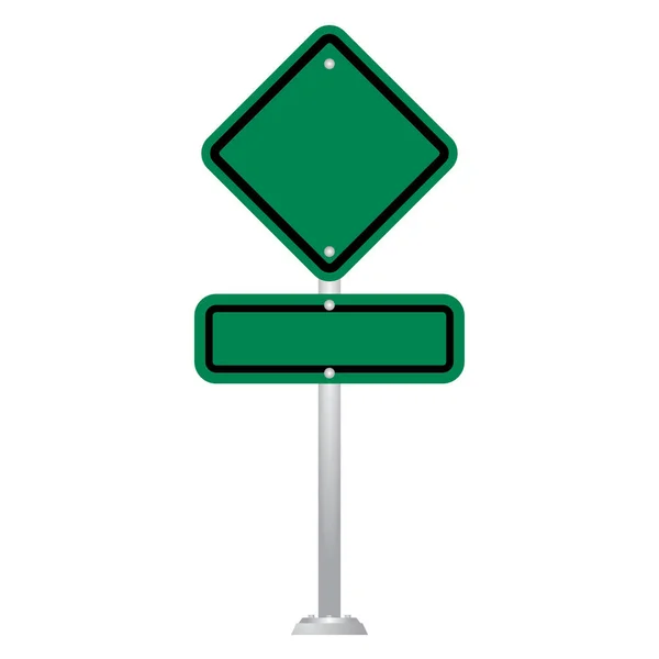 Verde Vetor de placa de sinal de estrada em branco —  Vetores de Stock