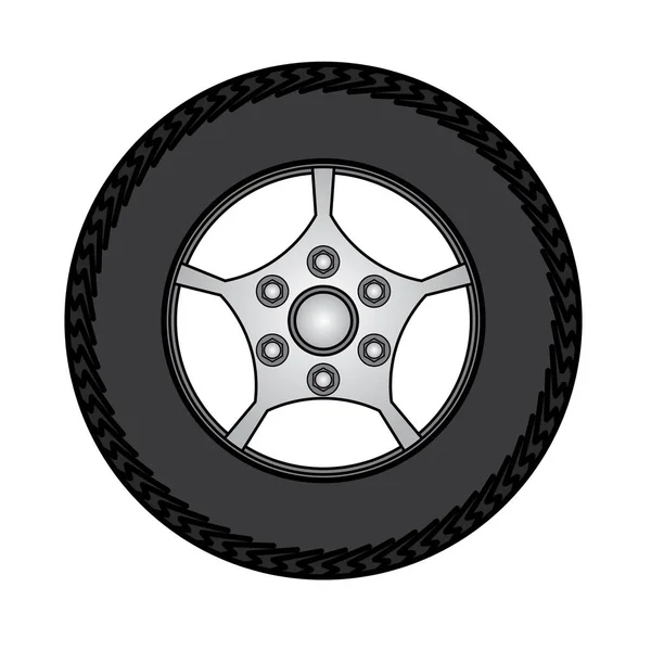 Tires and wheels Vector Illustration — Stock Vector