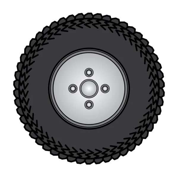 Tires and wheels Vector Illustration — Stock Vector