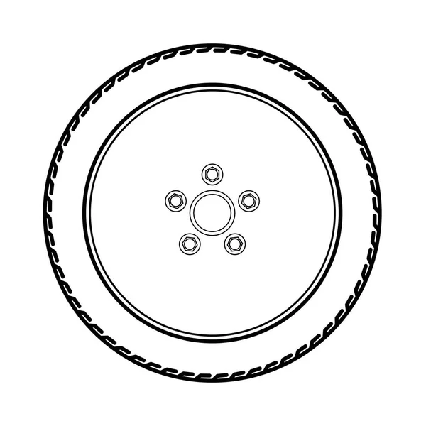 Tires and wheels Vector Illustration — Stock Vector