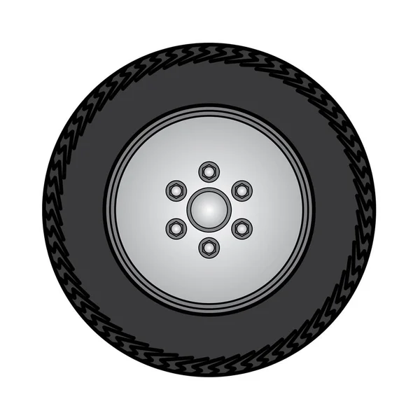 Tires and wheels Vector Illustration — Stock Vector