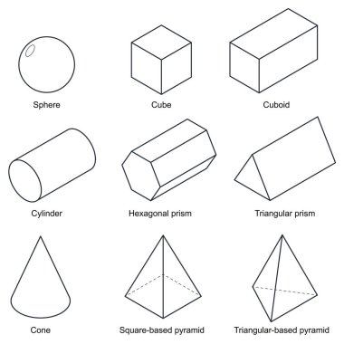 Beyaz arka plan vector.illustration eps10 üzerinde izole 3d şekil kümesi