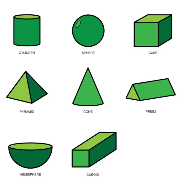 Set de forme 3d isolé sur fond blanc vector.illustration eps10 — Image vectorielle