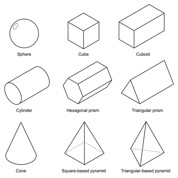 Conjunto de formas 3d aislado sobre fondo blanco vector.illustration eps10 — Vector de stock