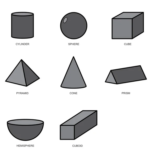 3d shape set isolated on white background vector.illustration eps10 — Stock Vector