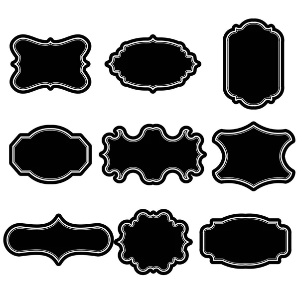 Set of blank vintage frames. Gift tags. Paper labels. Flat design. isolated vectors. — Stock Vector