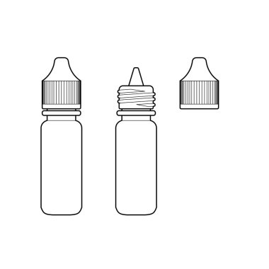 Göz damla şişe izole beyaz arka plan vektör