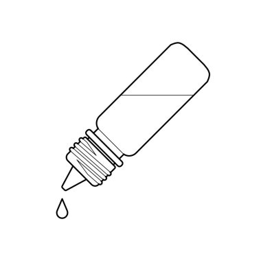 Göz damla şişe izole beyaz arka plan vektör