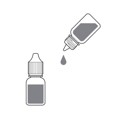 Göz damla şişe izole beyaz arka plan vektör