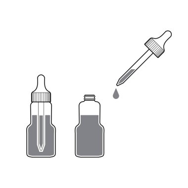 Göz damla şişe izole beyaz arka plan vektör