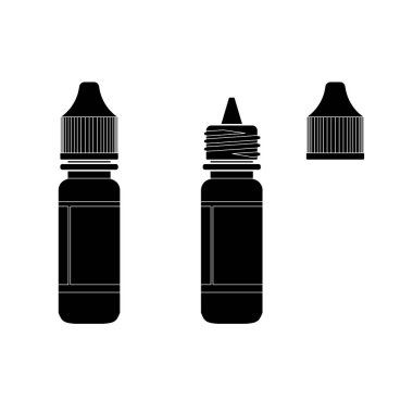 Göz damla şişe izole beyaz arka plan vektör