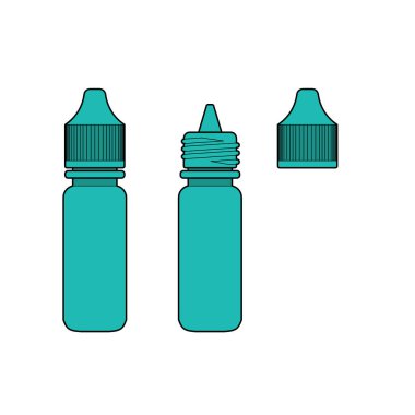 Göz damla şişe izole beyaz arka plan vektör