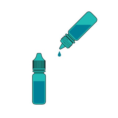 Göz damla şişe izole beyaz arka plan vektör