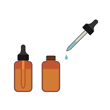 Göz damla şişe izole beyaz arka plan vektör