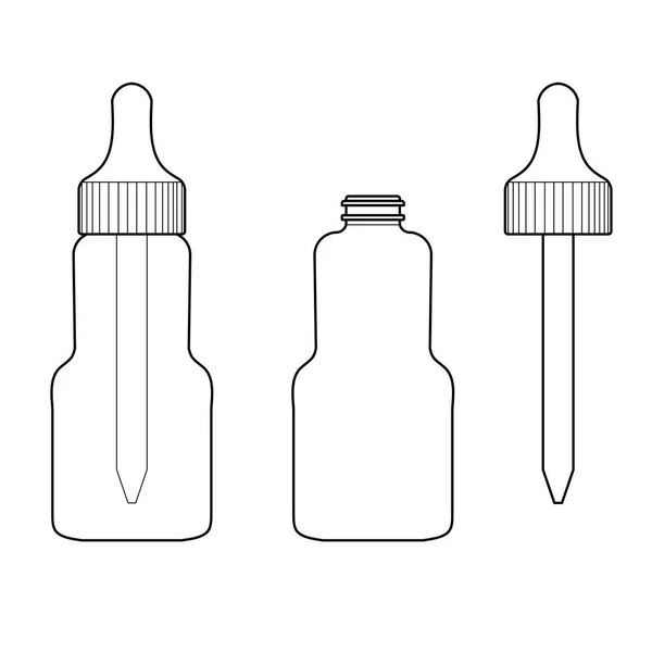 眼睛滴瓶隔离在白色背景矢量 — 图库矢量图片