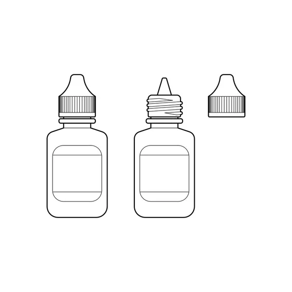 Augentropfen Flasche isolieren auf weißem Hintergrund Vektor — Stockvektor